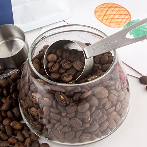TOPINCN Cuchara Medidora de café, Cucharada de Acero Inoxidable, Capacidad de 30 Ml para Usuarios de café y Granos