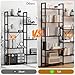 Shintenchi Triple 5 Tier Bookshelf, Industrial Large Bookcase with 14 Open Display Shelves, Large Etagere Bookshelf,Wide Book Shelf Book Case for Home & Office, Rustic Brown