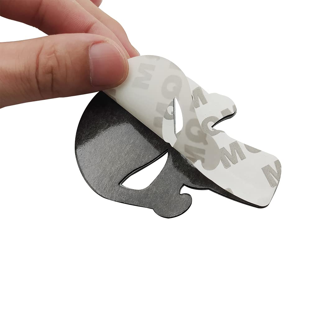 Autocollant Tête De Mort 3D Chromé – Déco Voiture, Moto, Casque, Style Gothique, Résistant Aux Intempéries, Dimensions 18x18 Cm - 6