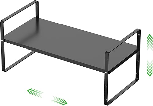 Miniatura 7 de Estante de almacenamiento expandible apilable para cocina, baño, despensa, armario de especias, encimera, escritorio de oficina en casa, resistente,
