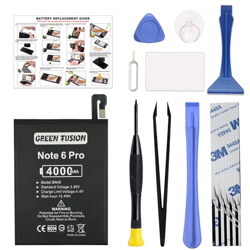 Image of GREEN FUSION for Redmi Note 6 & Note 6 Pro Battery Replacement BN48, with Repair Toolkit