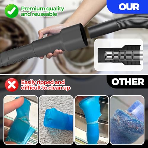 Image of Holikme Dryer Vent Cleaner Kit Vacuum Hose Attachment Brush,Black