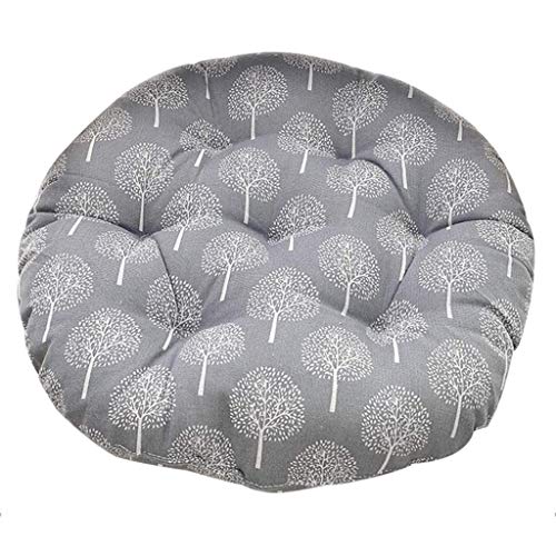 Chaise de Bureau Siège Coussin-Forest Impression Ronde Coton Coussin-Décoration intérieure et extérieure ou de Voiture Seat Cushion-Salon Chambre Décoration-Gris (Size : 40cm) Cover
