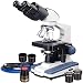 AmScope B120B-E Digital Siedentopf Binocular Compound Microscope, 40X-2000X Magnification, Brightfield, LED Illumination, Abbe Condenser, Double-Layer Mechanical Stage, Includes 0.3MP Camera and Software