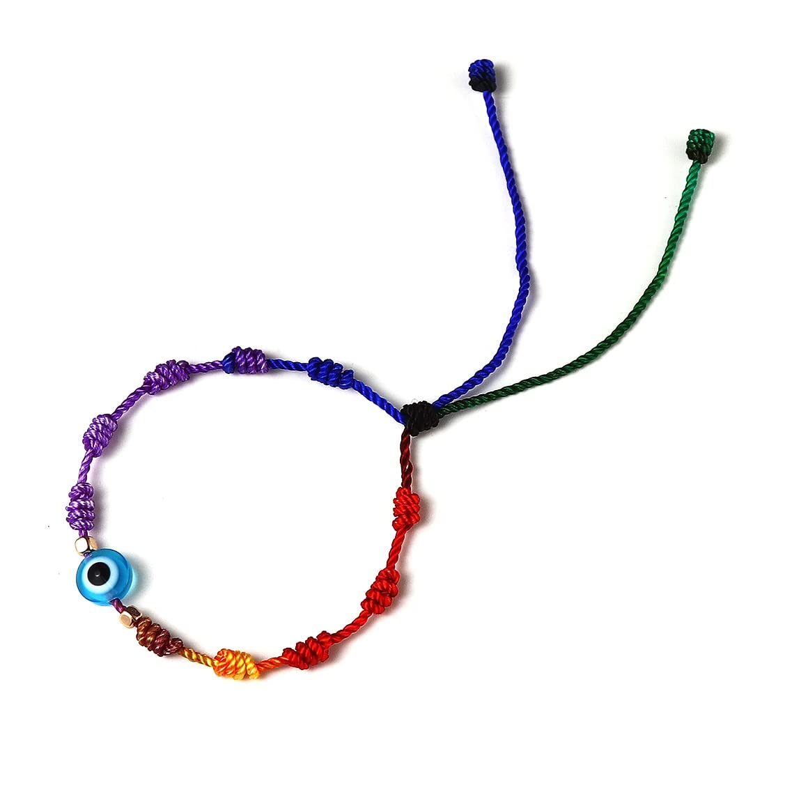 Caiyao Evil Eye Bracelet - Handmade Adjustable Red Black String Knot Lucky Kabbalah Protection Bracelet