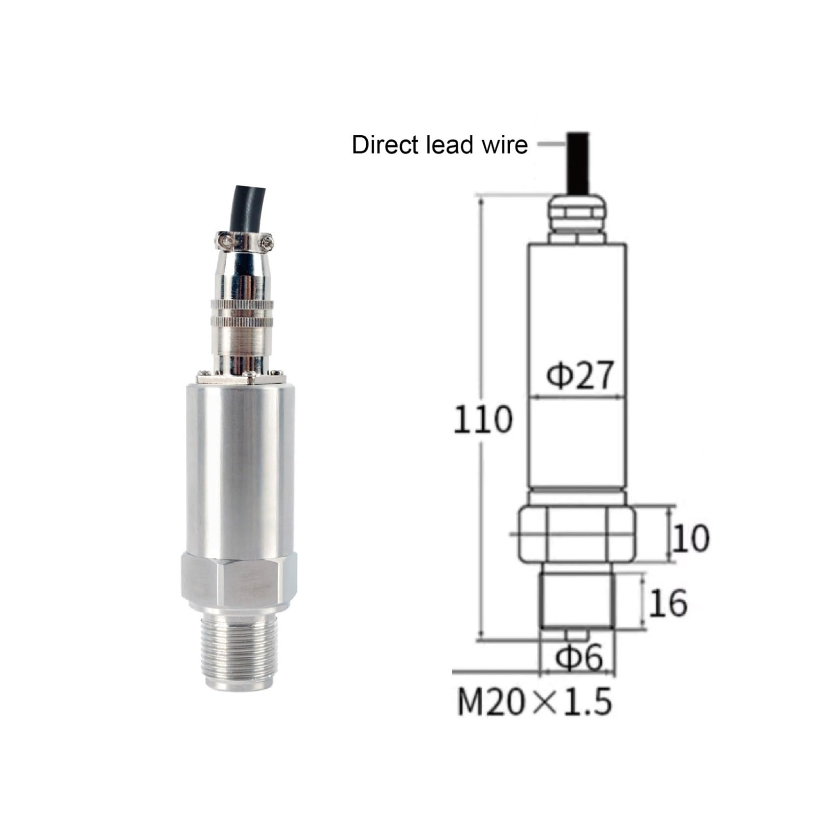 Transmisor de presión 4-20 mA RS485 0-10 V 0-5 V Salida Sensor de presión industrial(0-10MPA,RS485-NPT1-4)