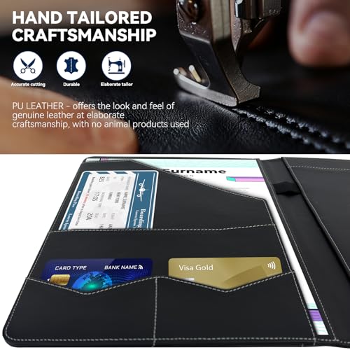 Image of Professional Padfolio Portfolio Folder - Faux Leather Resume Organizer with Document Pockets, Card Slots & Pen Holder - Interview Folder for Job Seekers, Students & Office Meetings