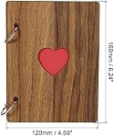 PATIKIL Album de scrapbooks en bois, 1Pcs 6 x 4 album de photos de scrapbook de pouce, livre d'or DIY Livre mémoire avec 15 Pages noires, pour cadeau d'anniversaire de Noël, Wooden