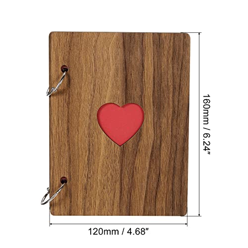 Álbum de recortes de madera PATIKIL, 3 unidades, 6x4 pulgadas, para fotos, libro de visitas, álbum de memoria DIY, con 15 páginas negras, ideal como regalo para Navidad, aniversario o cumpleaños miniatura 2