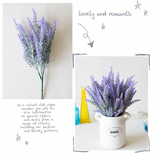 Cattree 8 Bundles Fake Purple Lavender, Artificial Flowers Plastic Plants Lifelike Bouquet Home Bridal Wedding Office Party Garden Balcony Indoor Outdoor Diy Wreath Decoration #TOP2