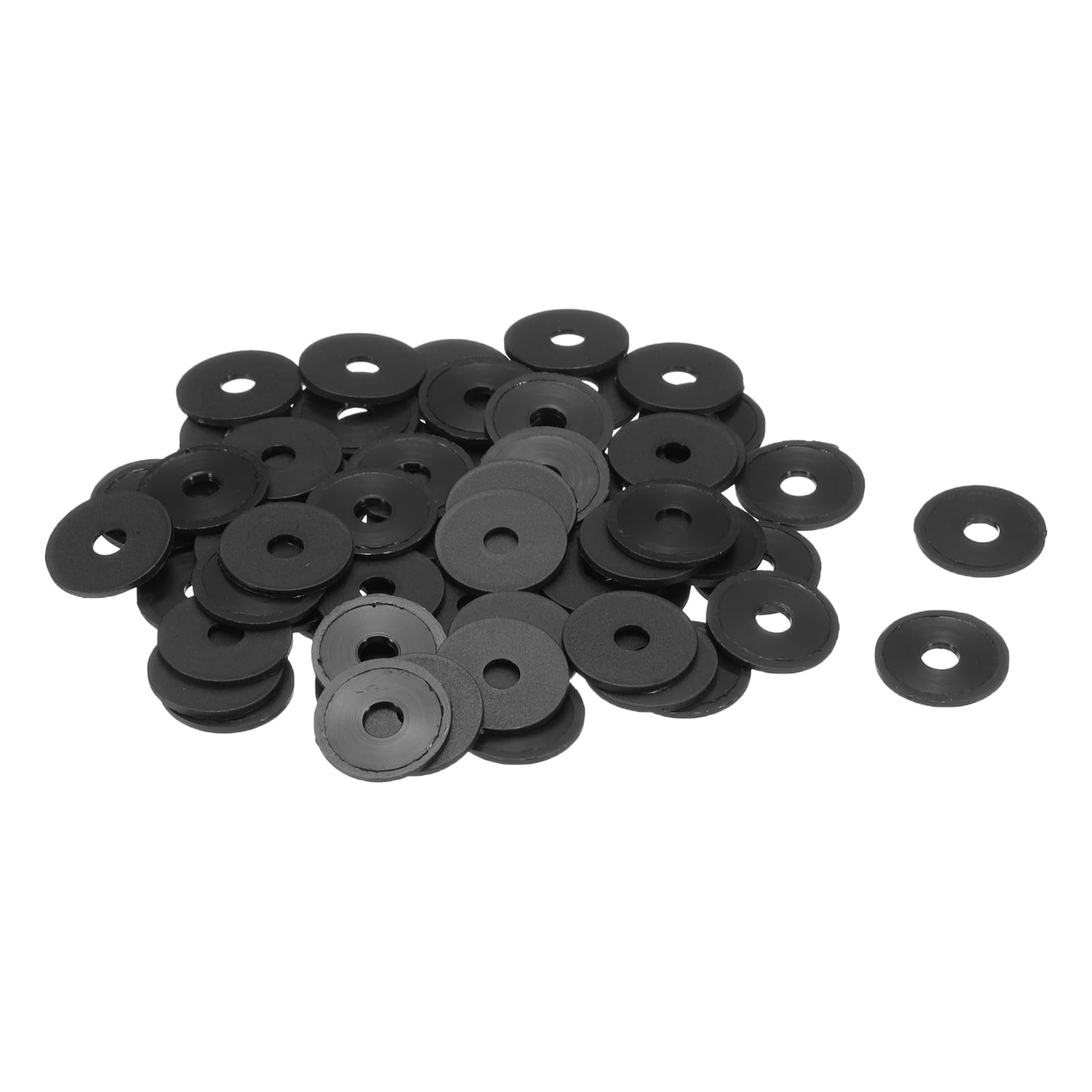 60Pcs M4 Nylon Flat Washers 4mm ID 15mm OD 1mm Thick Plain Washer Grommets Plastic Sheet Gasket Fastener Sealing Spacer Gasket Ring, Black