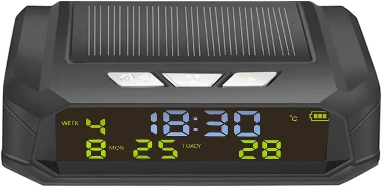 Fit for Smart Solar-Powered Car Clock with USB Charging | Digital Display, Calendar, Time, and Temperature for Interior Accessories(D)