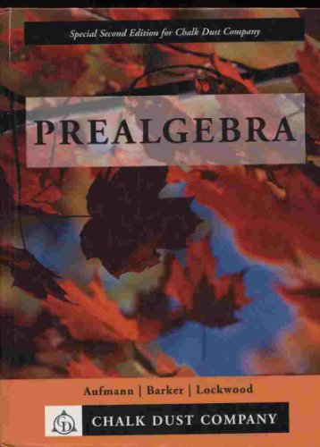 Prealgebra, Third Edition, Custom Publication 0618249915 Book Cover