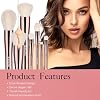 Raffaello 6-in-12 Dual-Ended Makeup Brushes Set, Sustainable Rose Gold Brushes with Recycled Materials, Includes White Faux Leather Pouch, Professional Face & Eye Makeup Kit for Travel and Daily Use