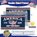 250 Anniversary USA Flag - 3x5 Ft Double Sided 3 Layers Patriotic Flags - 4th of July Decorations Independence Day American 250th Anniversary Flag for Indoor Outdoor Decoration