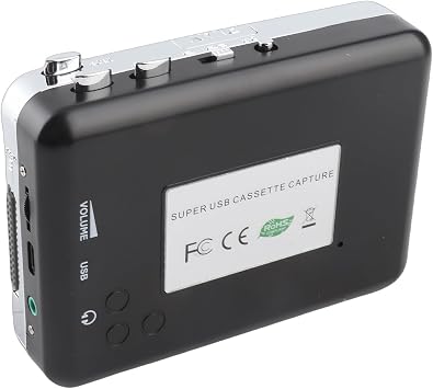 Yctze Portable USB Cassette to MP3 Converter, Tape to CD Audio Music Player Capture, Stereo Sound Quality for Vintage Cassette Enthusiasts