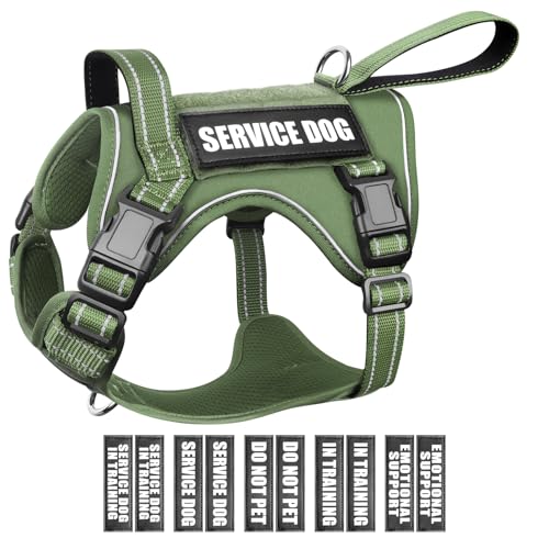WINSEE Tactical Dog Harness, No Pull Dog Harness for Medium Large Dogs with Handle & Molle, Military...