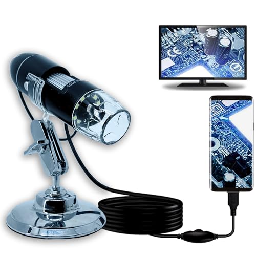 Microscópio Digital Profissional Usb 1600x Marca MKS + Adaptador OTG Micro USB para Celular c/Lente