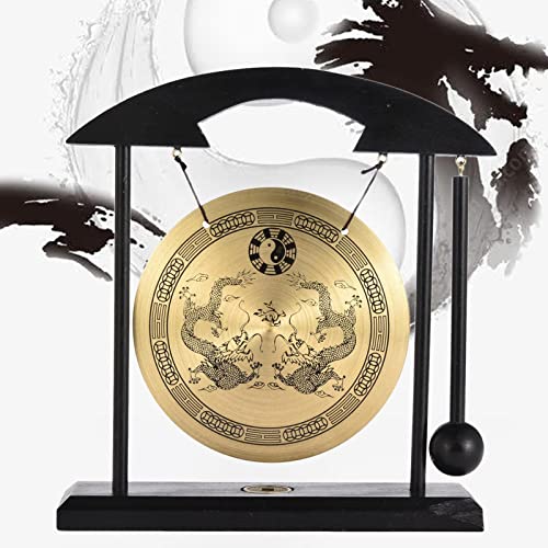 Mini Desktop Gong, Tisch Windspiel Schlaginstrumente mit Hammer, Taiji Symbol Chinesischer Klatsch-Diagramm Schreibtisch Gong, Schlaginstrumente für Wohnkultur Einweihungsgeschenk - Image 8