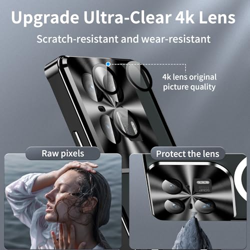 Image of Motorola Edge 50 Ultra /Moto X50 Ultra Case Cover for Magsafe, Camera Protection, Metal Magnetic Cover, Shockproof Protective Case and Slim Fit Case, Black