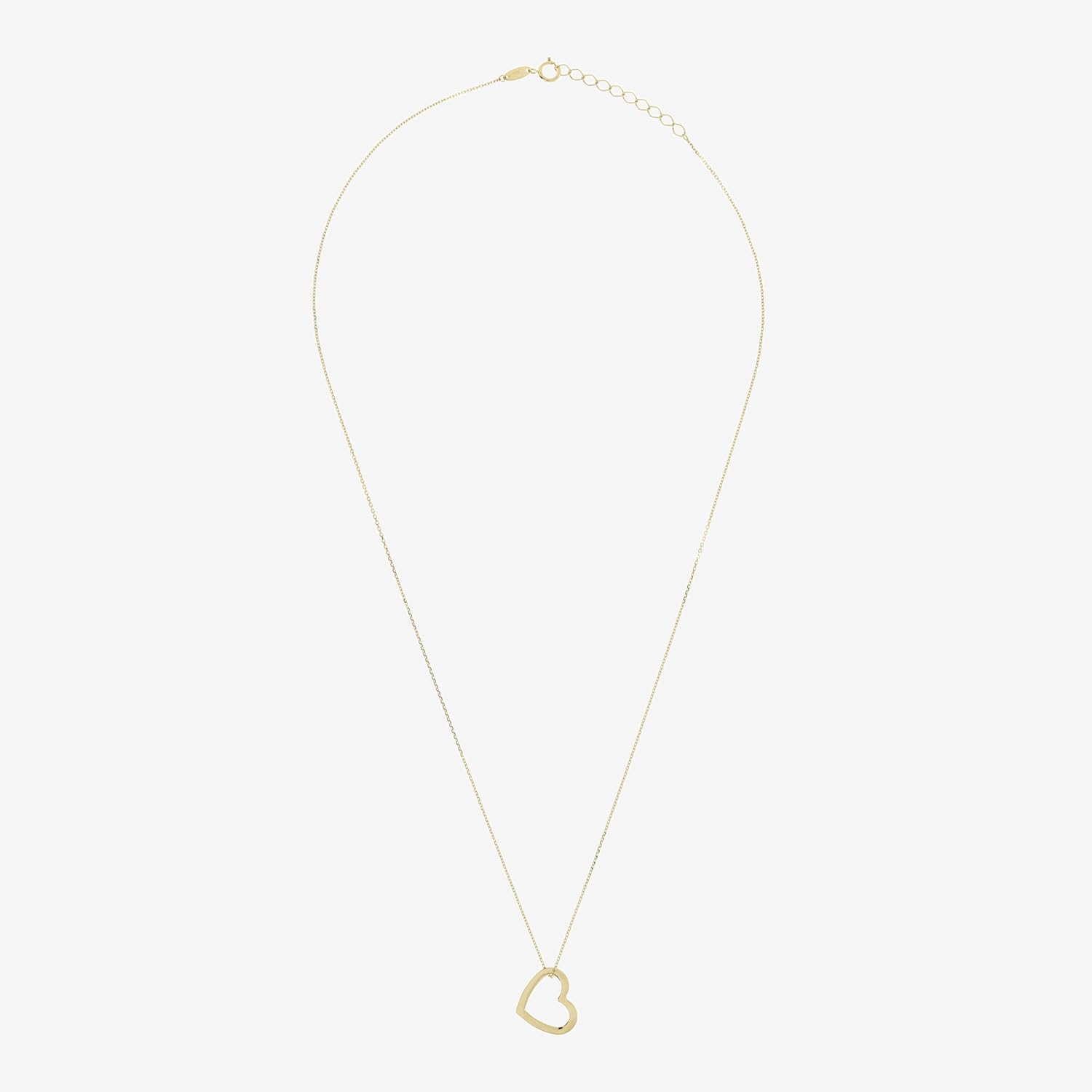 Milor 9K Gold Open Heart Necklace for Women – Hypoallergenic Italian Jewelry with Adjustable Chain and Lobster Clasp – Made in Italy – Elegant Gift for Birthday, Anniversary or Mother’s Day