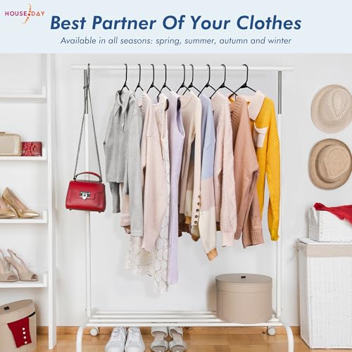House Day HDTU16560 Black Plastic Hangers 60 Pack, Clothes Hangers With Non Slip Hooks, Durable & Space Saving Coat Hanger, Light-Weight Clothing Hangers, Perfect Closet Organizer thumb #7