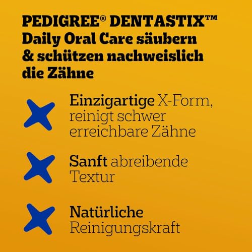 Pedigree DentaStix Hundesnack für kleine Hunde (5-10kg), Zahnpflege-Snack mit Huhn und Rind, 10 Packungen je 7 Stück (10 x 100 g)