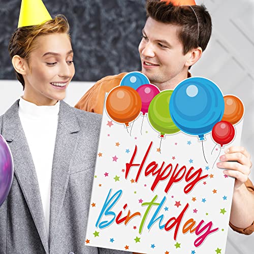 Image of 2 Pack Jumbo Birthday Cards 22 x 14 Inch, Large Birthday Guest Book Alternative Signature Board for Women Men Giant Large Birthday Greeting Cards for Girl Boy Birthday Supplies, Excluding