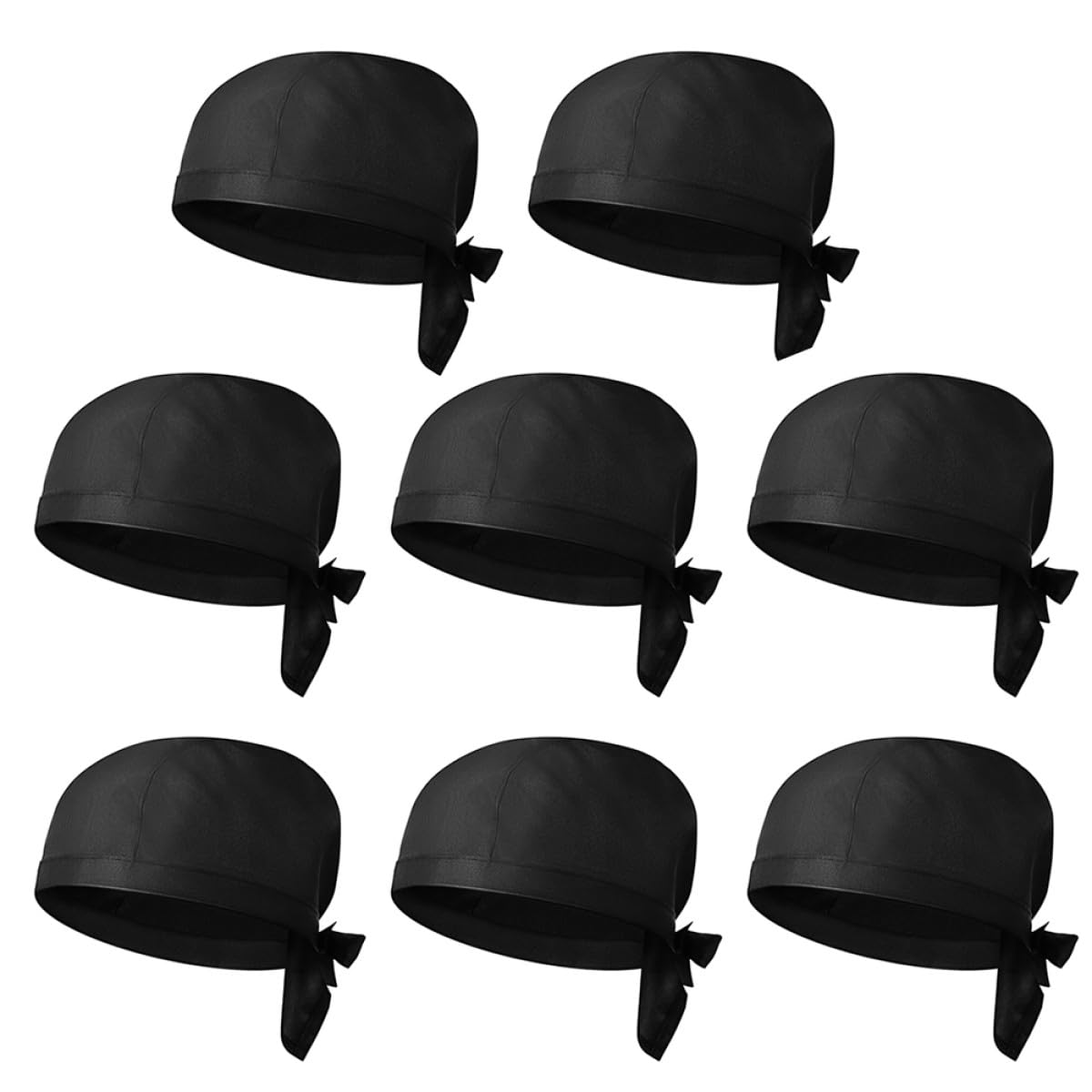 Homoyoyo Gorro de Chef Japonés Negro 8 Unidades de Algodón Unisex | Cocina y Barbacoa, Ajuste Cómodo al Cuero Cabelludo, Diseño Simple y Creativo