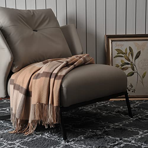 Ep Mode 100% Pure Cashmere Throw Blanket For Sofa, Classic Design With Gift Box (Camel Tartan) #TOP7