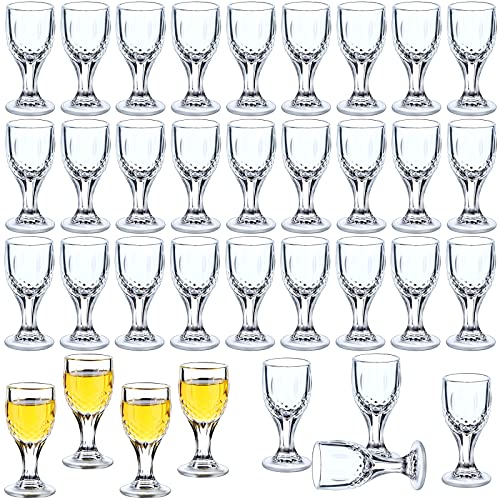 Ioffersuper 36-Pack Shot Glasses Set, 10Ml/0.338 Oz Mini Shot Glasses With Stem, Mini Wine Glasses, Thickness Glass #TOP24