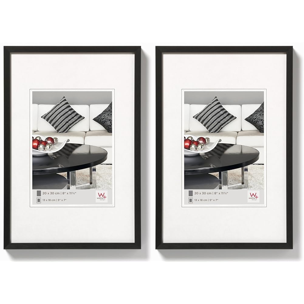 walther design Bilderrahmen schwarz 10 x 15 cm Aluminium Chair Alurahmen AJ015B (Packung mit 2)