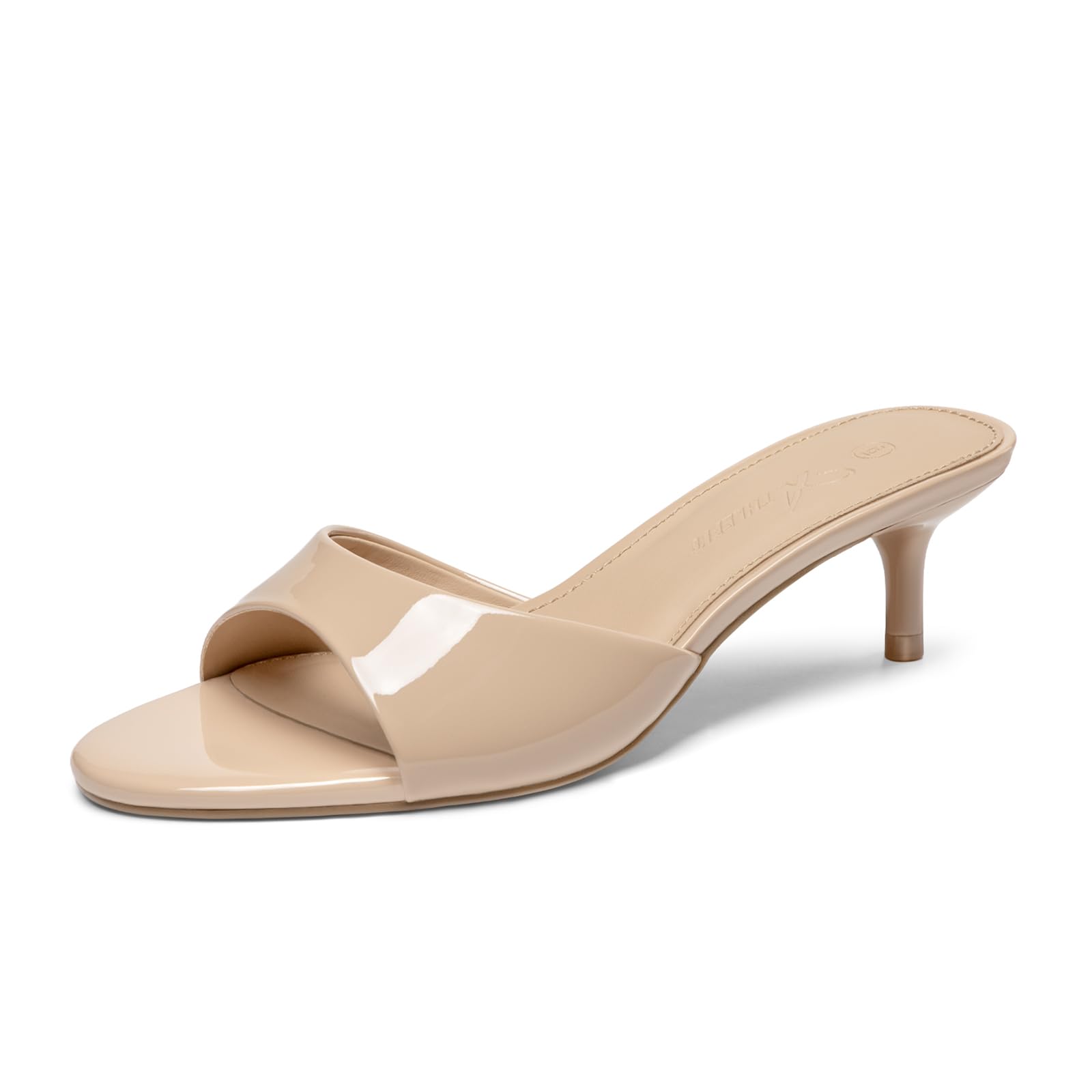 Athlefit Kitten Heels for Women Open Toe Comfortable Low Heels Slip On Dressy Casual Heeled Sandals for Party Wedding Prom — view 9