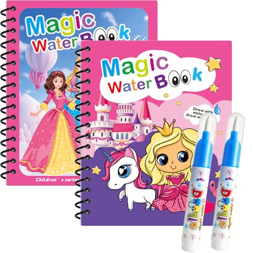 Canollo 2 Stück Wassermalbuch mit 2 Stück Wasserstifte für Kinder,...