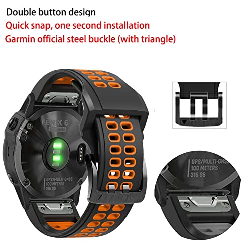 Bracelet silicone Garmin Fenix 7 montage rapide 26 mm couleur agate - 4