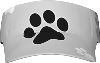 Animal Paw Prints Unisex Sun Visor Hats Adjustable Uv Protection Sport Visor Cap for Outdoor Sports Summer Beach Black, Black, One Size, Black, One Size