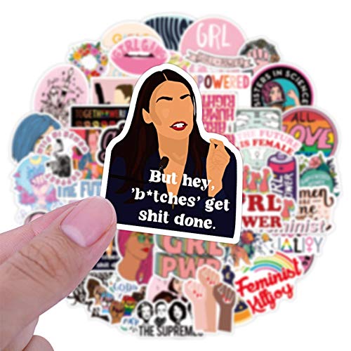 image for Acekar Feminist Stickers| 50 Pcak | Vinyl Waterproof Stickers for Lapt