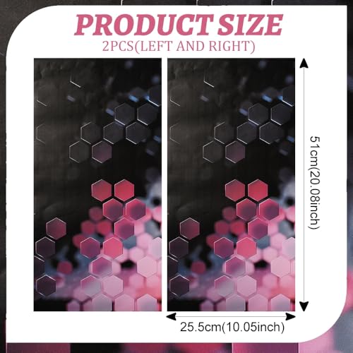 Image of JSCARLIFE Honeycomb Car B-Pillar Sticker, HD Printed PVC Waterproof Car Decals, Car Stickers Vinyl Self-Adhesive Side Strip Decal Cool Stickers (Style 6)