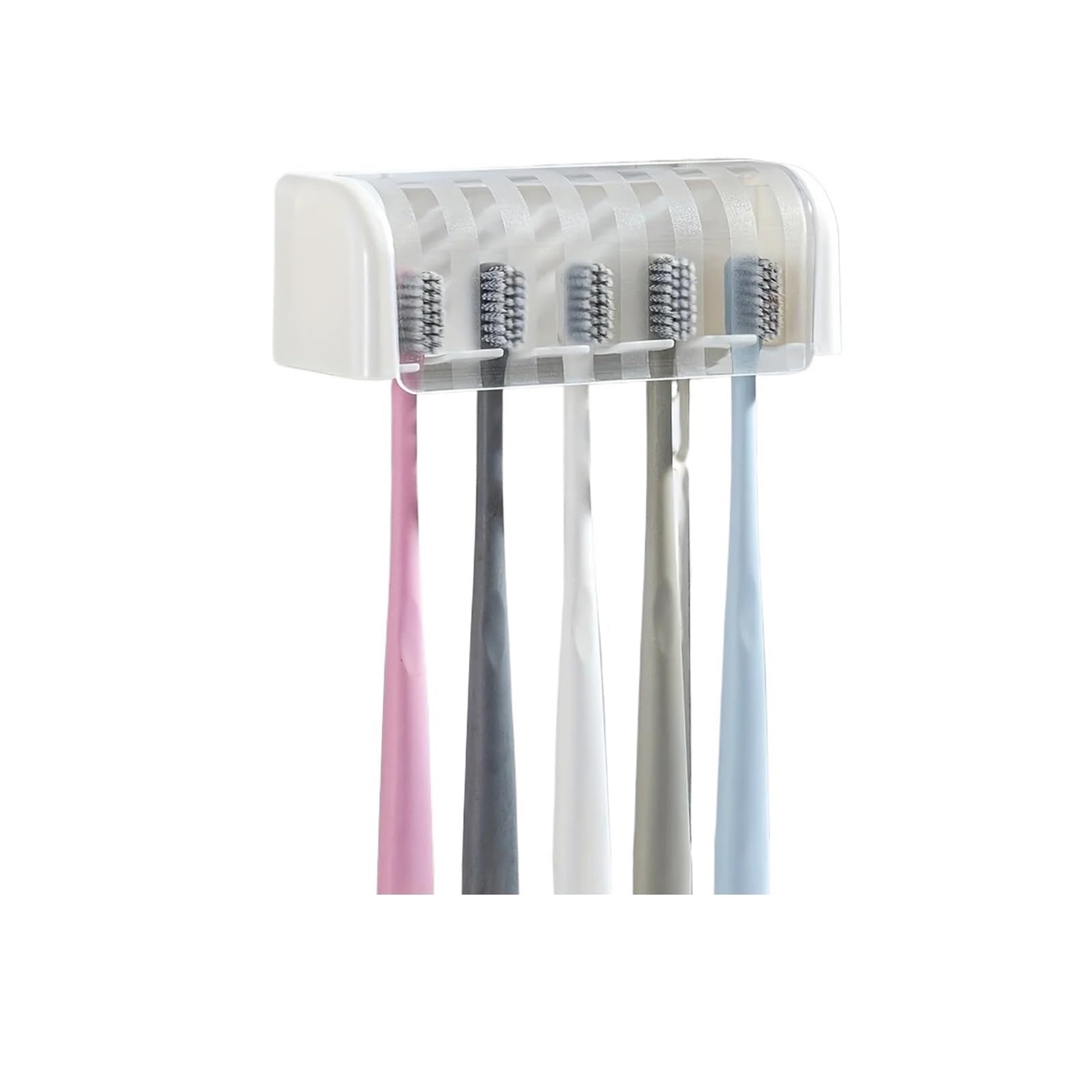 Porte-brosse à dents anti-poussière pour optimiser l'espace, support mural blanc 5 fentes