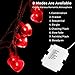 Luditek 14.7ft 40LED Mothers Day Decorations String Lights, Battery Operated Heart Shape Hanging Garland Valentines Day Decor for Indoor Outdoor Home Room Party Wedding