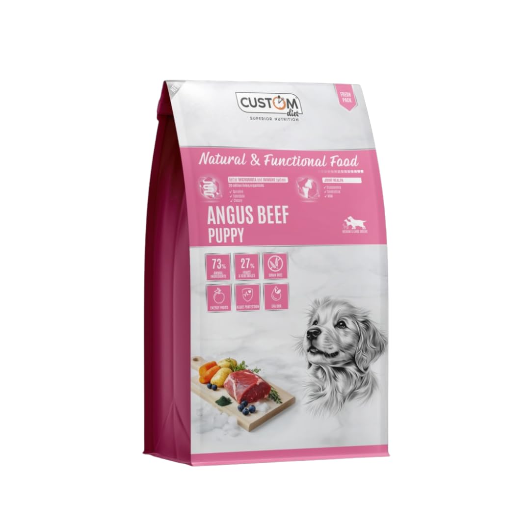 Pienso Cachorro Angus Beef Puppy 10 kg – Pienso Completo Alto en Proteína de Ternera Angus, DHA y Vitaminas, Salud Digestiva y Crecimiento Óptimo