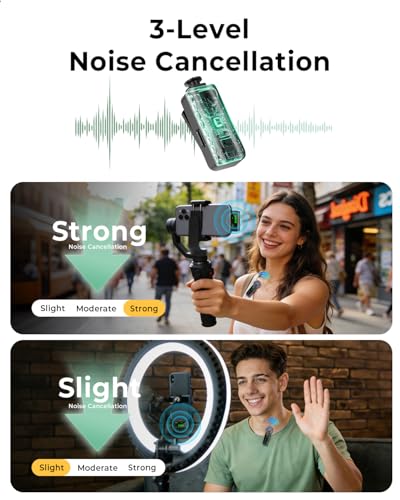 Image of GRENARO Mic for YouTube Wireless, 3-Level Adjustable Noise Cancellation Wireless Microphone,Professional Wireless Mike for Recording, Ideal for Video Recording and Content Creators