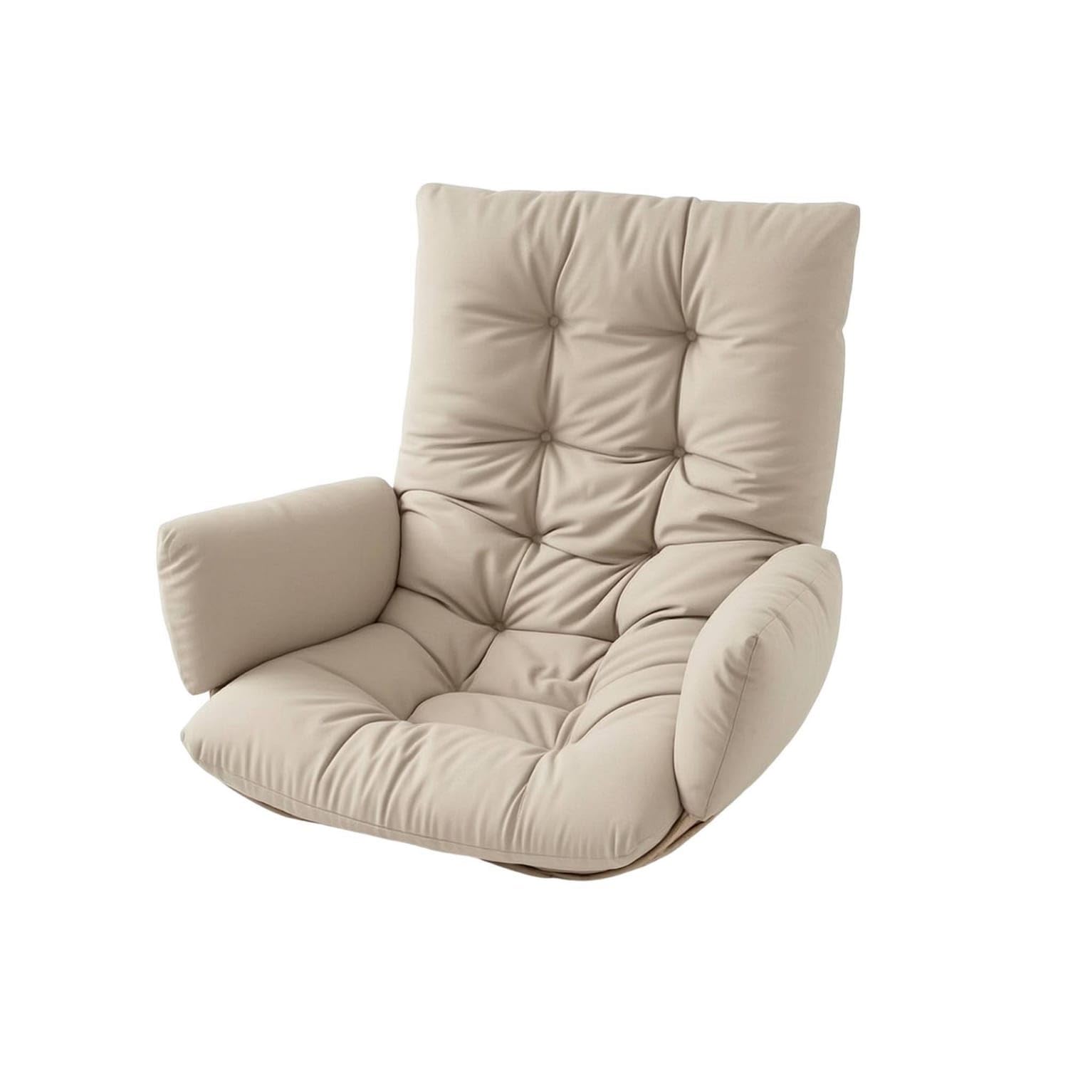 Tufted Hanging Swing Egg Chair Cushion Padded Egg Chair Cushion Quilted Soft for Patio, Balcony, Sunroom, Reading Corner, Khaki, Regular Thickened-image-23