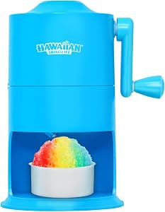 Hawaiian Shaved Ice Mini Snow Cone Machine - Portable Countertop Ice Shaver with No Slip Base - No Electricity Needed - Ice Cup Included - Lightweight - Stainless Steel Blade