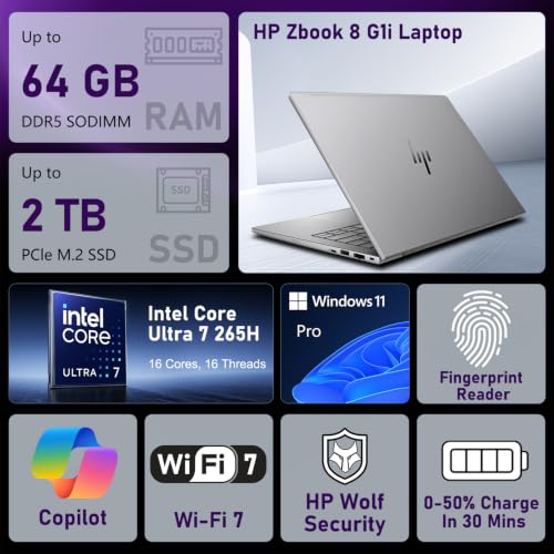 Image of HP ZBook 14 inch FHD+ Intel Core Ultra 7 265H & RTX 500 Ada AI Business Laptop