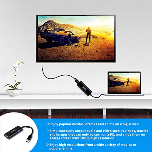 USB 2.0 / 3.0 to HDMI Adapter - External Video Graphics Card for Multiple Monitors 2048 X 1152 / 1920 X 1080 (Compatible for Windows 10/8.1/8/7)