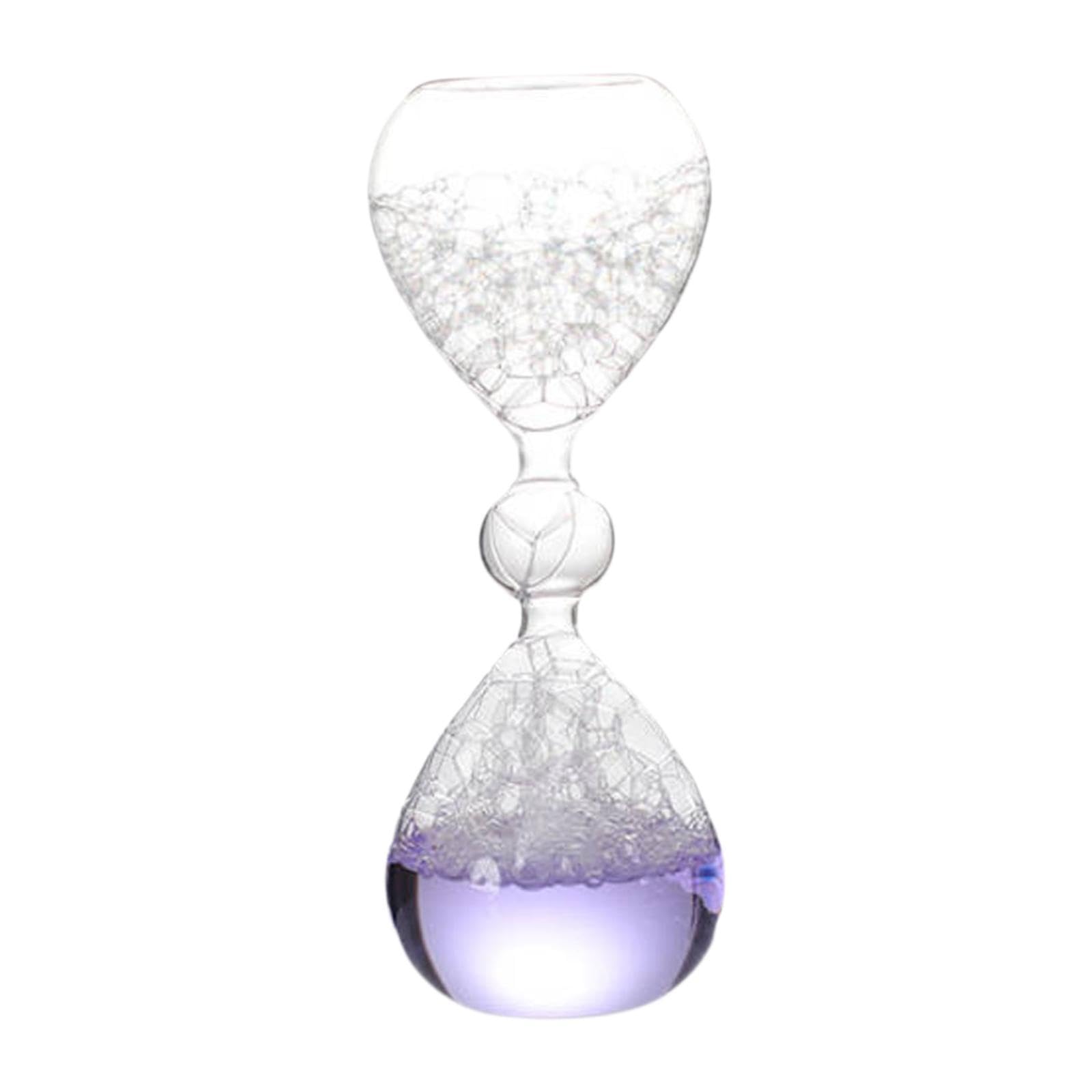 Reloj de arena de vidrio de burbujas cantantes violeta para decoración de mesas modernas