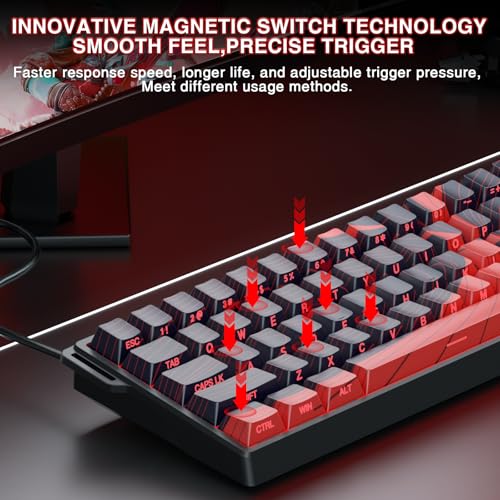 Image of AULA WIN60 HE MAX - 60% Mechanical Gaming Keyboard Wired, Hall Effect Magnetic Switches Hot Swappable, Adjustable Actuation Rapid Trigger Mode, 8000 Hz Polling Rate, 60 Percent Keyboard Compact Design