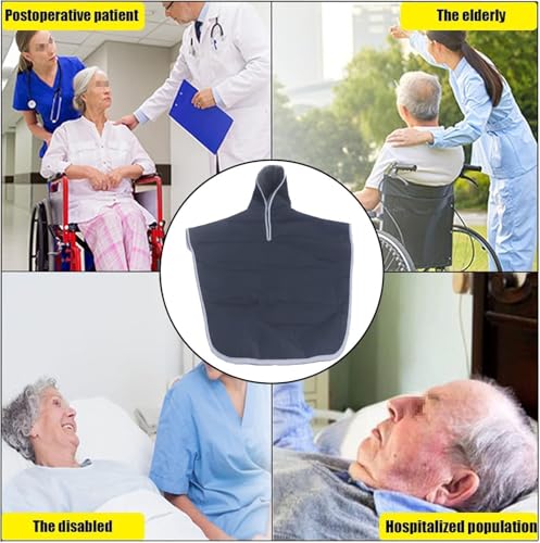 Manta para silla de ruedas, poncho impermeable con capucha y cobertura de rodilla, forro polar de felpa, resistente al viento, lavable a máquina, ajuste universal para adultos y personas mayores