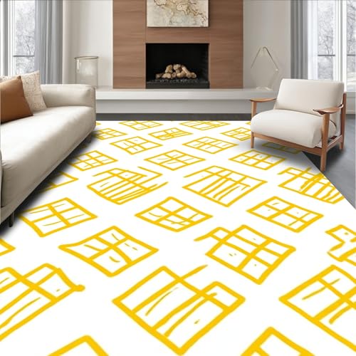 Design&I Low Pile Flatwoven Area Rug 8x10, Interlocking Maze with